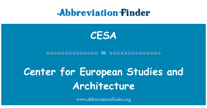 CESA: Centrum evropských studií a architektura