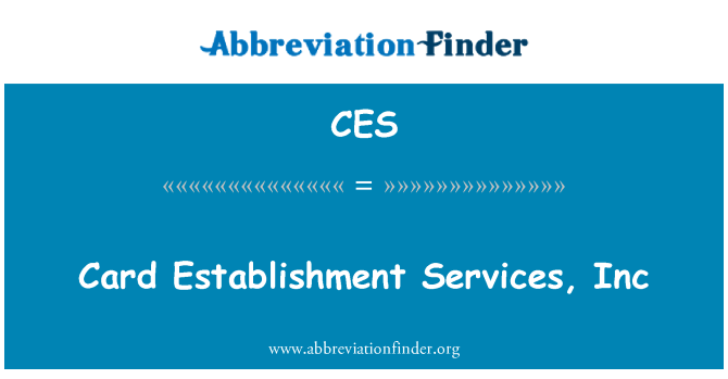 CES: Card Establishment Services, Inc