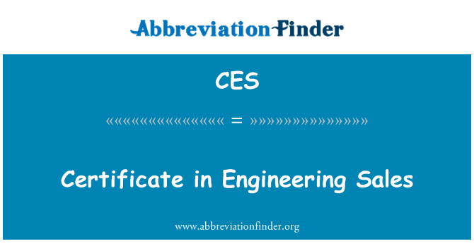 CES: Sertifikatet i Engineering salg