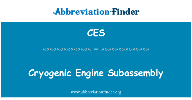 CES: Cryogenic Engine Subassembly