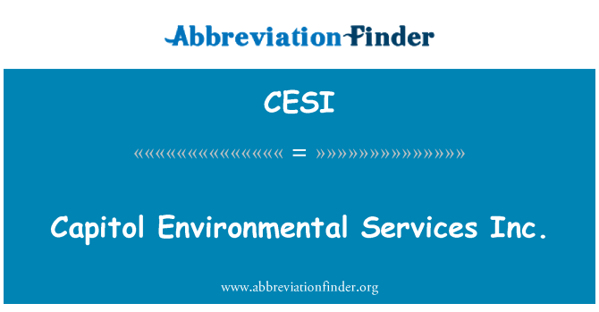 CESI: Capitol Environmental Services Inc.