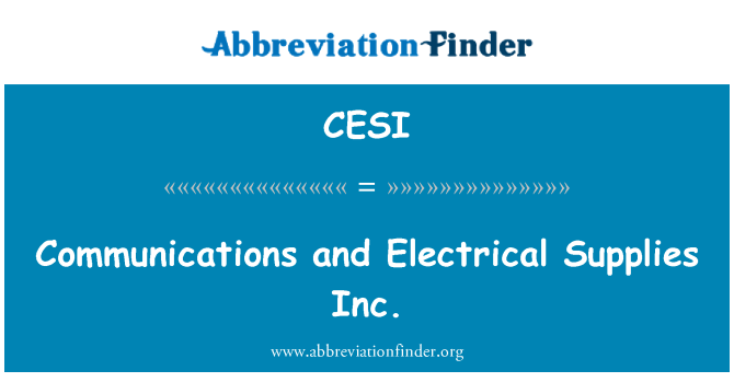 CESI: Comunicacions i Inc. subministraments elèctrics