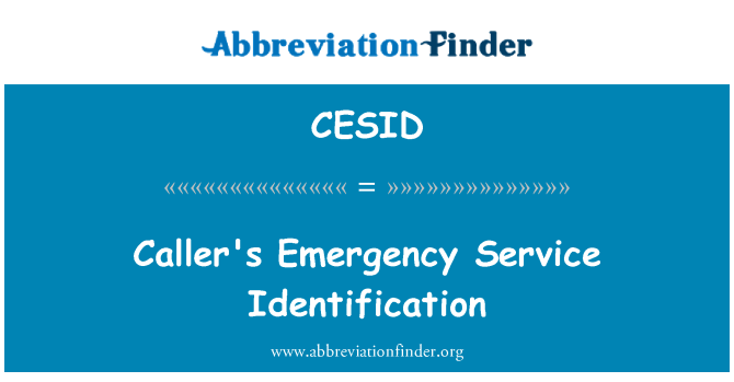 CESID: 调用方的紧急服务标识