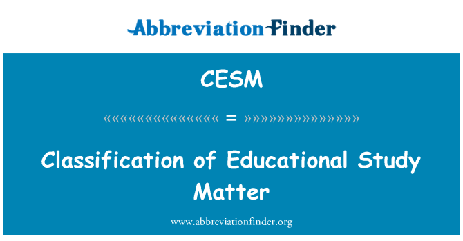 CESM: تعلیمی مطالعہ مادے کی درجہ بندی