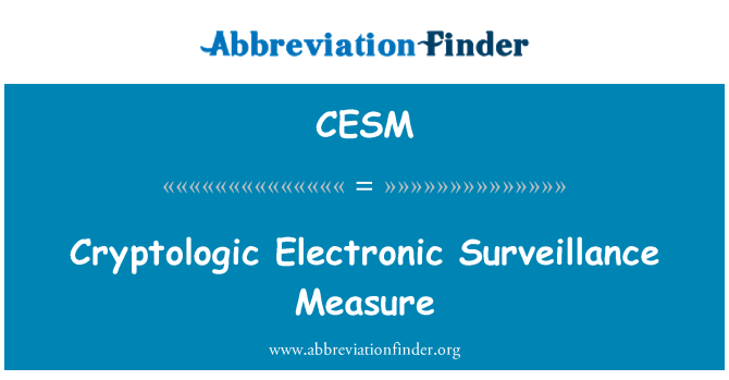 CESM: CryptoLogic elektronické sledování opatření