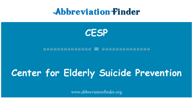CESP: Canolfan ar gyfer atal hunanladdiad oedrannus