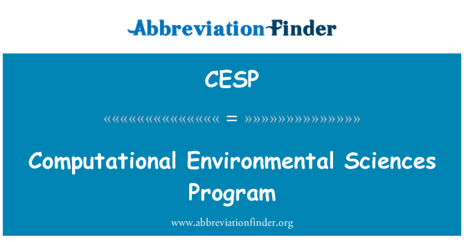 CESP: Computational Umweltwissenschaften-Programm