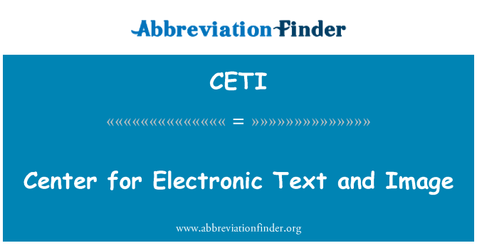 CETI: Center for elektronisk tekst og billede