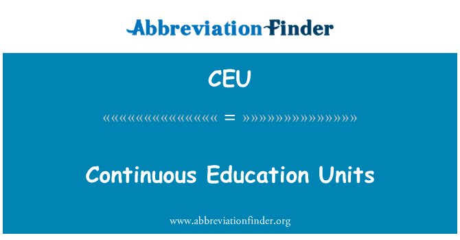CEU: Unitajiet ta ' edukazzjoni kontinwa