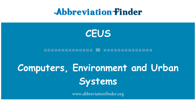 CEUS: Datamaskiner, miljø og Urban Systems