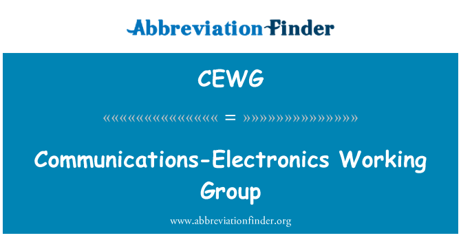 CEWG: مواصلات الیکٹرانکس ورکنگ گروپ