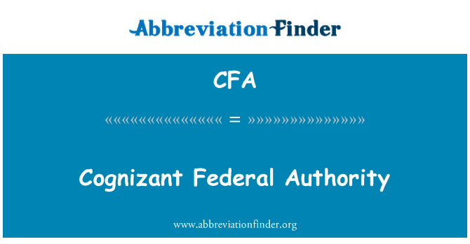 CFA: Cognizant Bundesbehörde