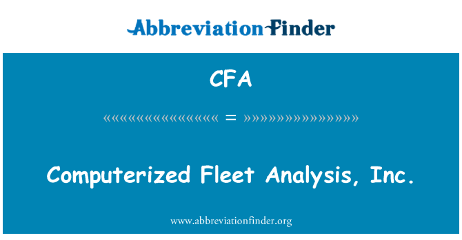 CFA: Počítačové analýzy flotila, Inc.