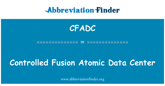 CFADC: Controlled Fusion Atomic Data Center