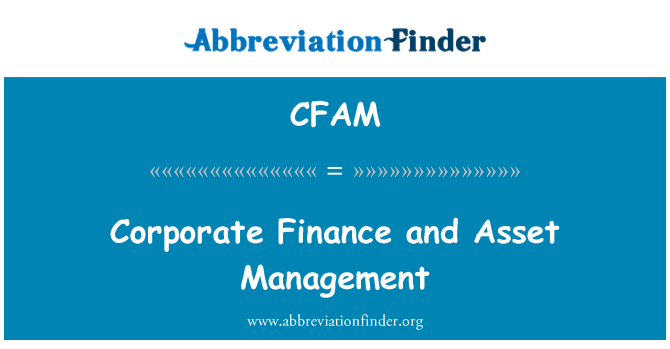 CFAM: Corporate Finance i gestió d'actius