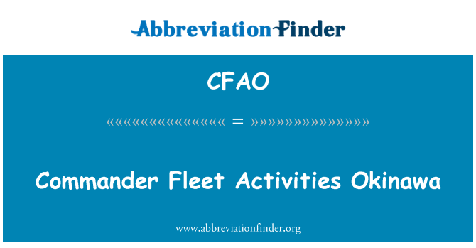 CFAO: Commander Flotte Aktivitäten Okinawa