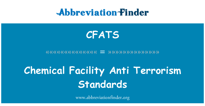 CFATS: Keemilised rajatis Anti Terrorism standardid