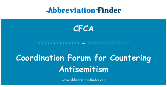 CFCA: Coordination Forum for Countering Antisemitism