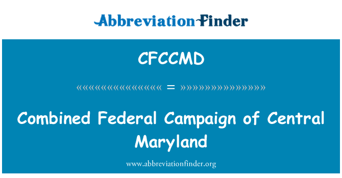 CFCCMD: Gabungan Federal kampanye Maryland Pusat
