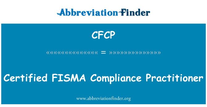 CFCP: Certified Practitioner skladnosti FISMA