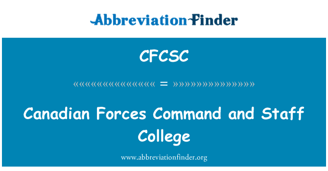 CFCSC: Canadian Forces Command and Staff College