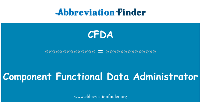 CFDA: Komponent funktionella Dataadministratör