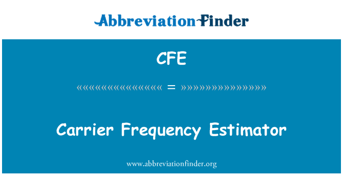 CFE: Estimateur de fréquence porteuse