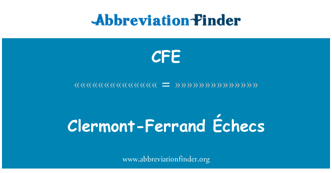 CFE: Clermont-Ferrand Échecs
