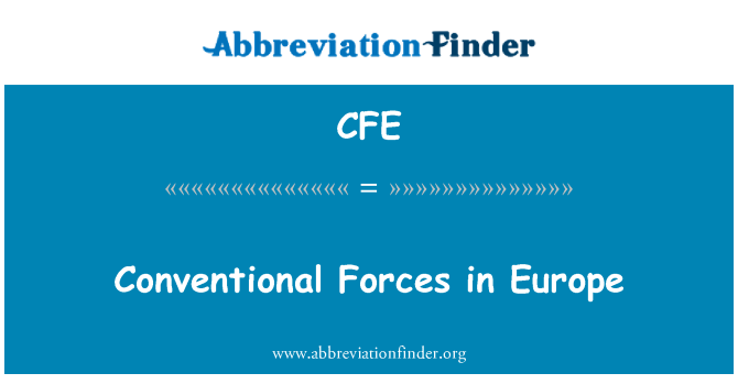 CFE: القوات التقليدية في أوروبا