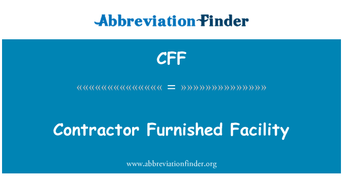 CFF: Contractant ingericht faciliteit