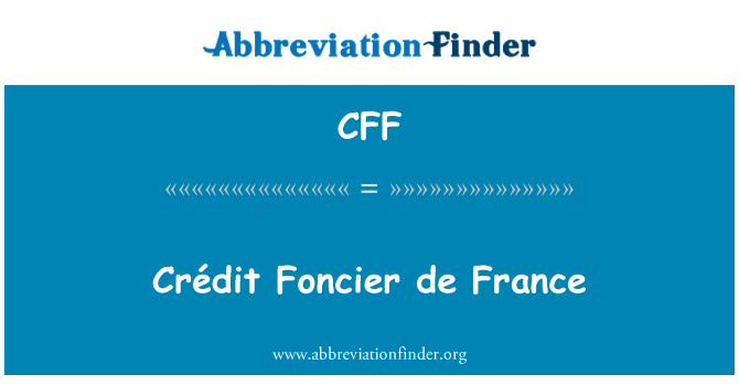 CFF: Crédit Foncier de France