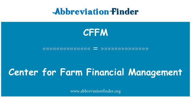 CFFM: Zentrum für Farm-Finanzmanagement