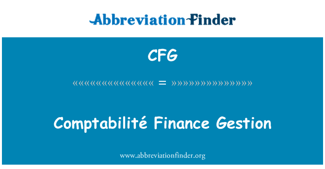 CFG: Comptabilité Фінанси Gestion