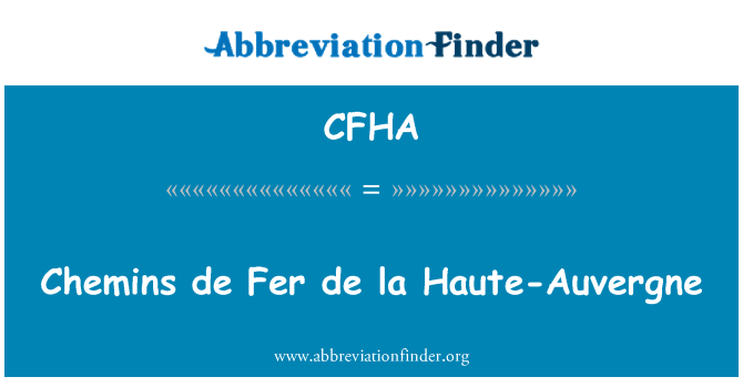 CFHA: Chemins de Fer de la Haute-Auvergne