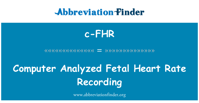 c-FHR: Комп'ютер проаналізовані плода серцевого ритму запису