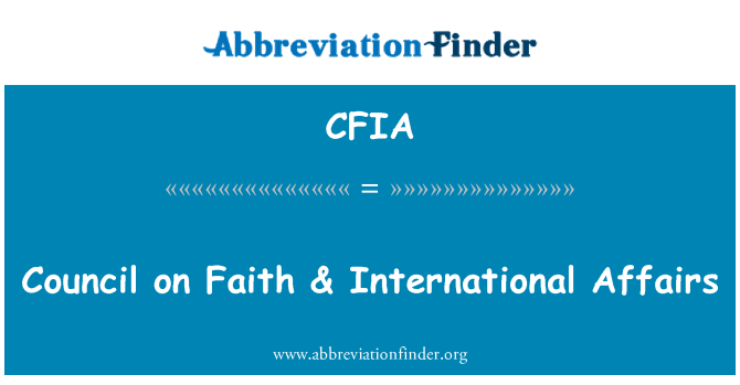 CFIA: Council on Faith & International Affairs