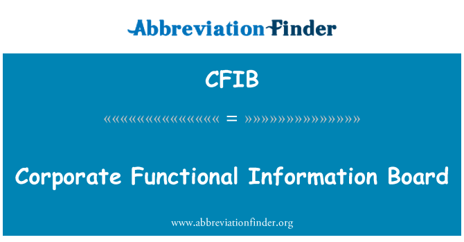 CFIB: Vállalati funkcionális információs tábla