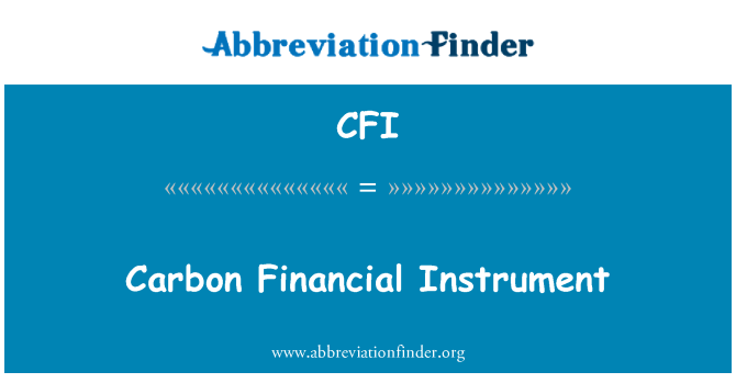 CFI: מכשיר פיננסי פחמן