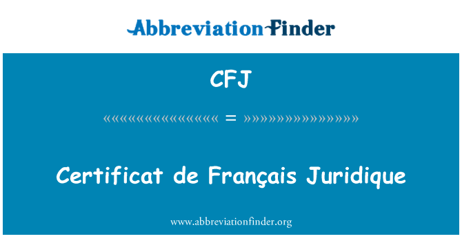 CFJ: Certificat de Français Juridique