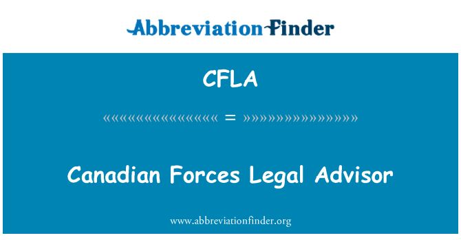 CFLA: Kanada kuvvetler Hukuk Danışmanı