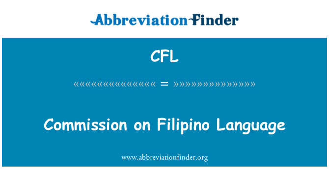 CFL: Komisja języka Filipino