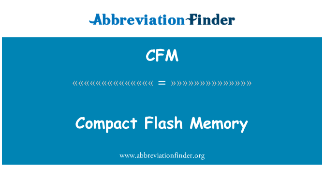 CFM: Compact Flash paměť