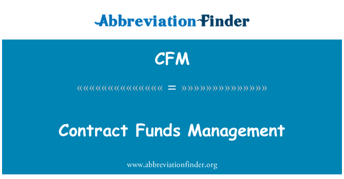 CFM: Contracte de gestió de fons