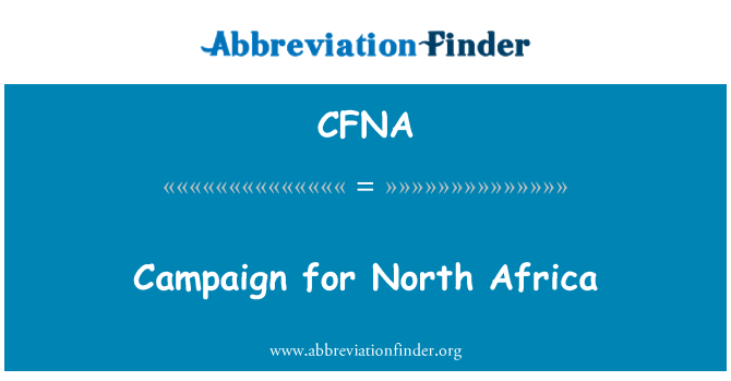 CFNA: Kampagne für Nordafrika