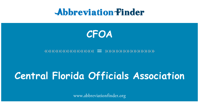 CFOA: Ассоциация должностных лиц Центральной Флориды