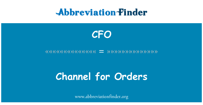 CFO: Kanal for ordrer