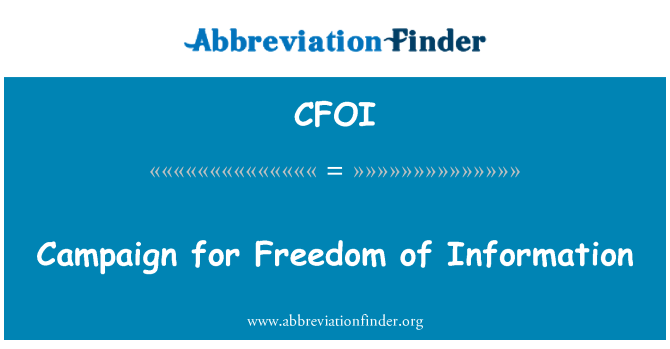 CFOI: Infovabaduse kampaania