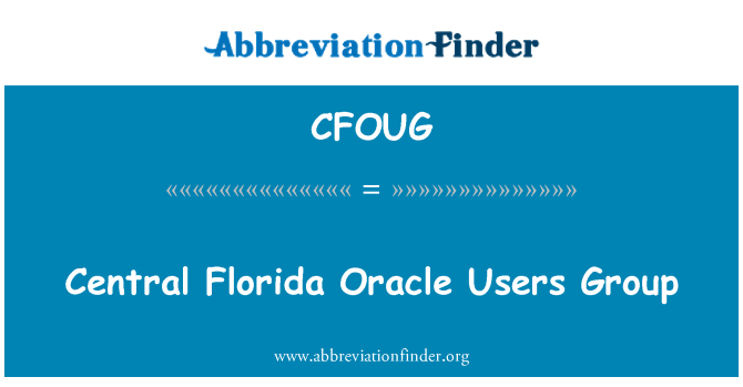 CFOUG: 中央佛羅里達 Oracle 使用者組
