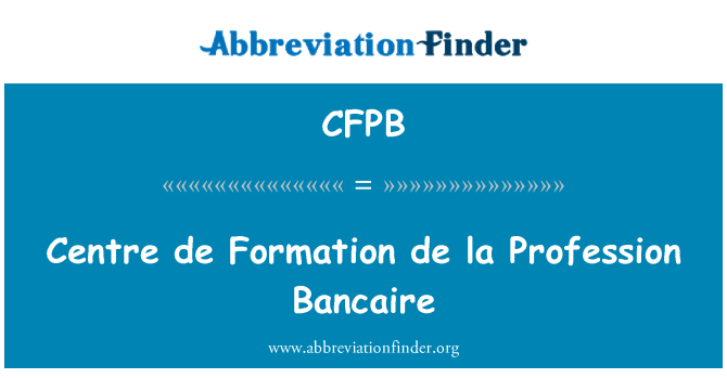 CFPB: Centre de Formation de la profese Bancaire