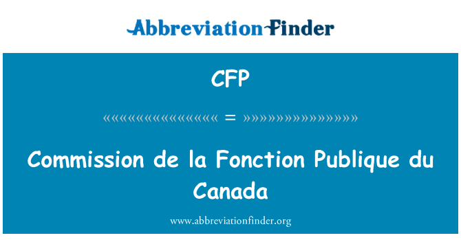 CFP: De la Fonction Publique du कनाडा आयोग